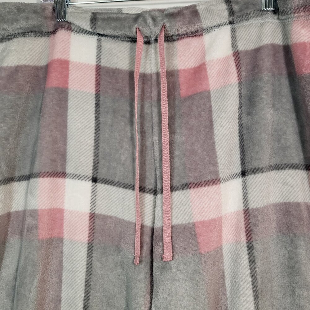 Secret Treasure Woman's Pajama Pant Size XL 16/18 Gray/Pink/White Plaid - Picture 4 of 7